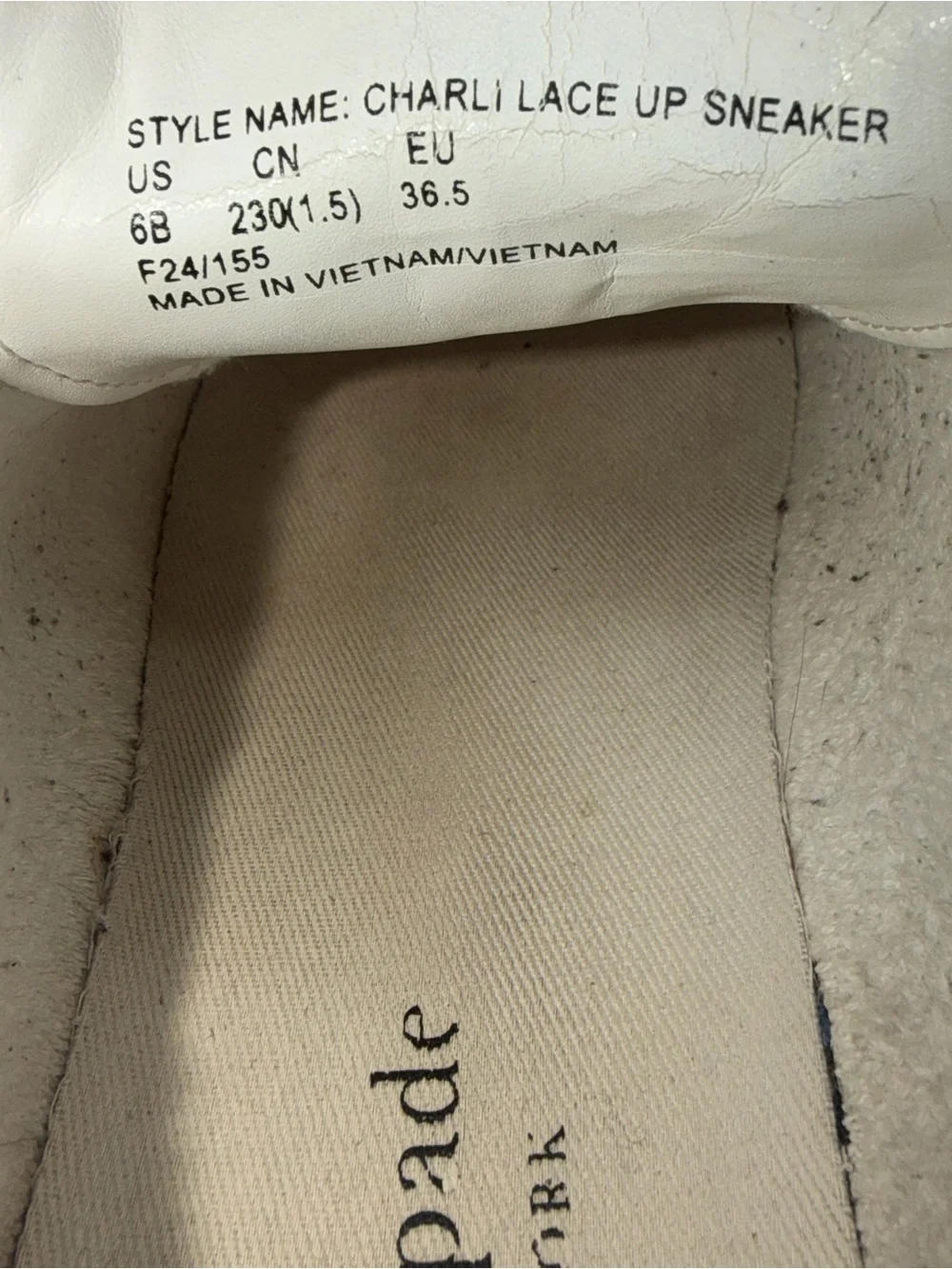 kate spade White and Black Leather Sneakers